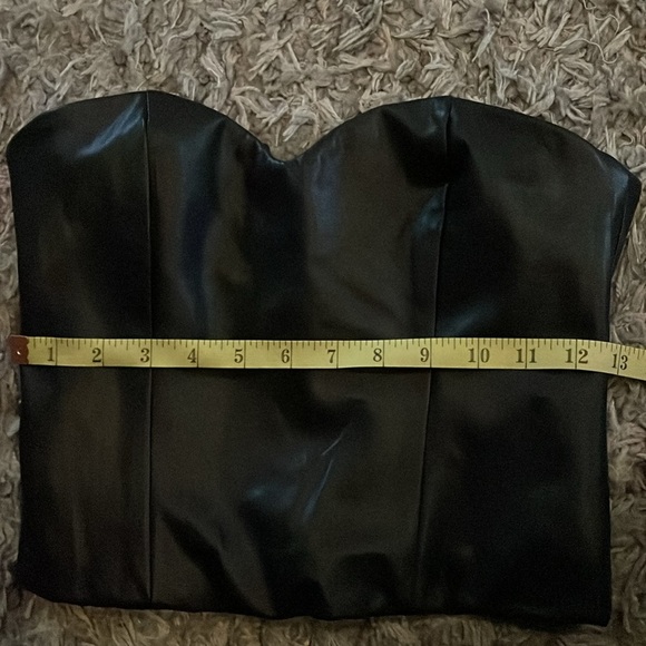 Black Faux Leather Bustier Top - Picture 6 of 8
